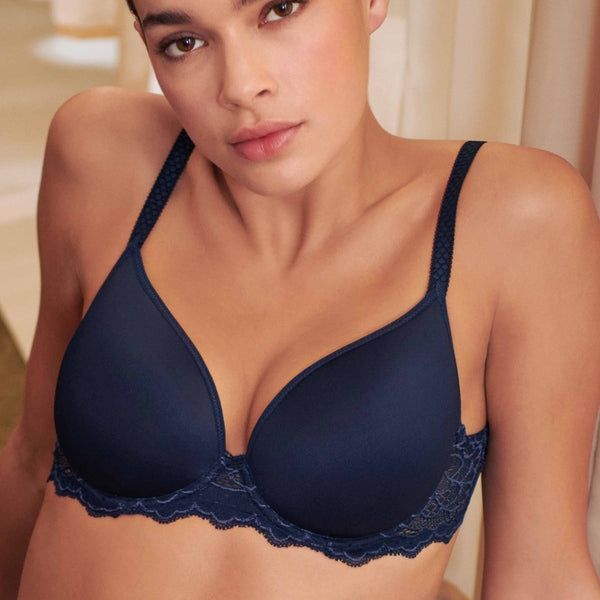Simone Perele Caresse 3D Plunge Bra in Ink Blue