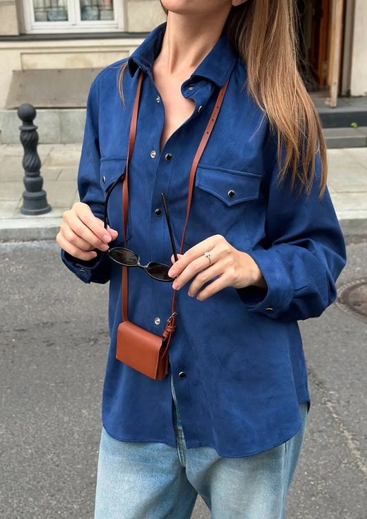 Blue Front Flap Pocket Shirt