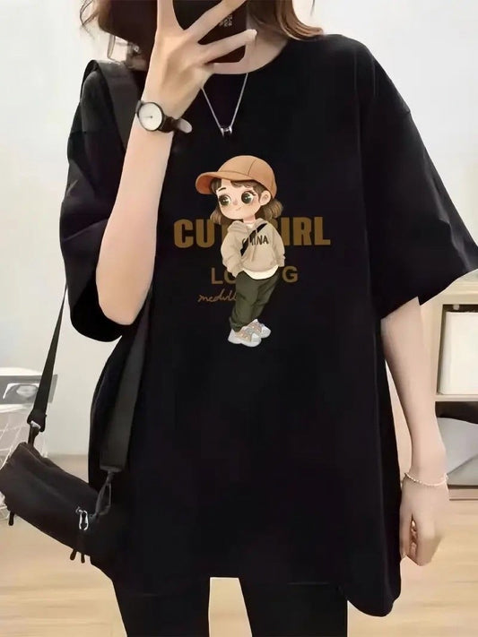T-shirt, Casual Tops, Western Wear, GenZ, Womens Fashion, New In, Oversized T-shirt, new fashion clothes for women & girls, stylish tops for ladies, womwns clothing, online shopping, buy online in India at Pre Pearl Beauty