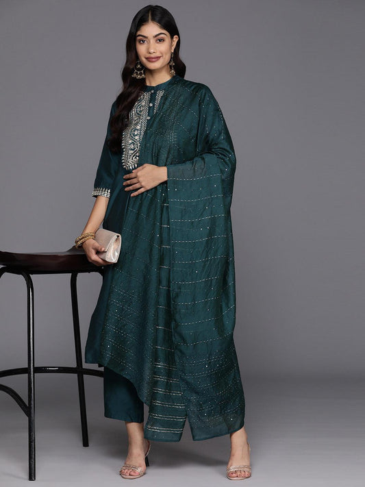 Blue Silk Blend Straight Suit, Yoke Design Silk Blend Straight Suit, Blue Embroidered Straight Suit, Silk Blend Straight Kurta with Dupatta, Blue Straight Suit with Dupatta, Blue Silk Blend Anarkali Suit, Blue Silk Blend Suit Online, Blue Silk Blend Suit Price, Blue Silk Blend Suit Design