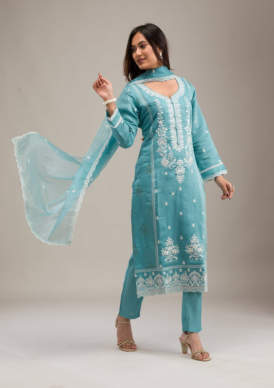 Sky Blue Cotton Salwar Suit, Threadwork Cotton Readymade Salwar Suit, Sky Blue Readymade Salwar Kameez, Sky Blue Embroidered Cotton Salwar Suit, Sky Blue Cotton Anarkali Suit, Sky Blue Punjabi Suit, Sky Blue Churidar Suit, Sky Blue Cotton Salwar Suit Online, Sky Blue Cotton Salwar Suit Price, Sky Blue Cotton Salwar Suit Design