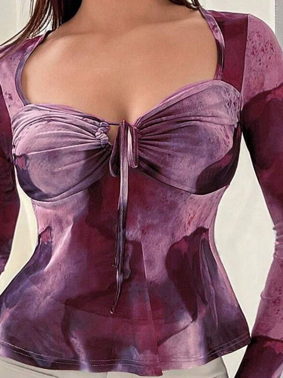 Women Abstract Printed Sweetheart Neck Top, deep neck, Womens Fashion, Western Wear, western Tops for women, Crop Top, Casual Tops, One Shoulder, Floral print, Pink Top, buy western wear, western tops for omen online in India at pure pearl beauty, western clothing online, plus size clothes for ladies, cute tops, casual