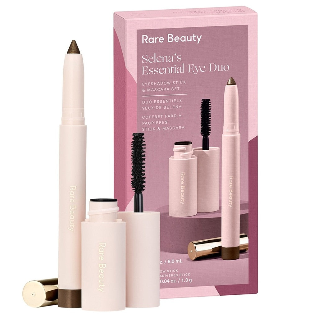 Rare Beauty Selena's Essential Eye Duo Set - 9.30ml, eyeshadow, mascara, 
New Cream Lip Stain • 5ml,  Buy premium makeup products online in India at pure pearl beauty at 20-60% discount
