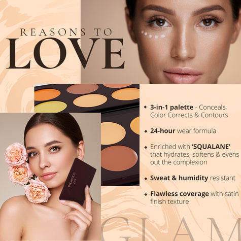 Colorbar 24Hrs Wear Concealer Palette-Light Medium