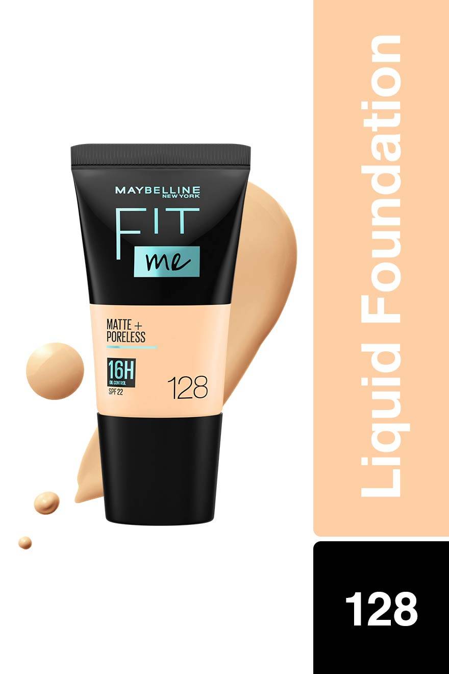 Maybelline New York Fit Me Matte & Poreless Liquid Foundation - 128 Warm Nude, 18 ml