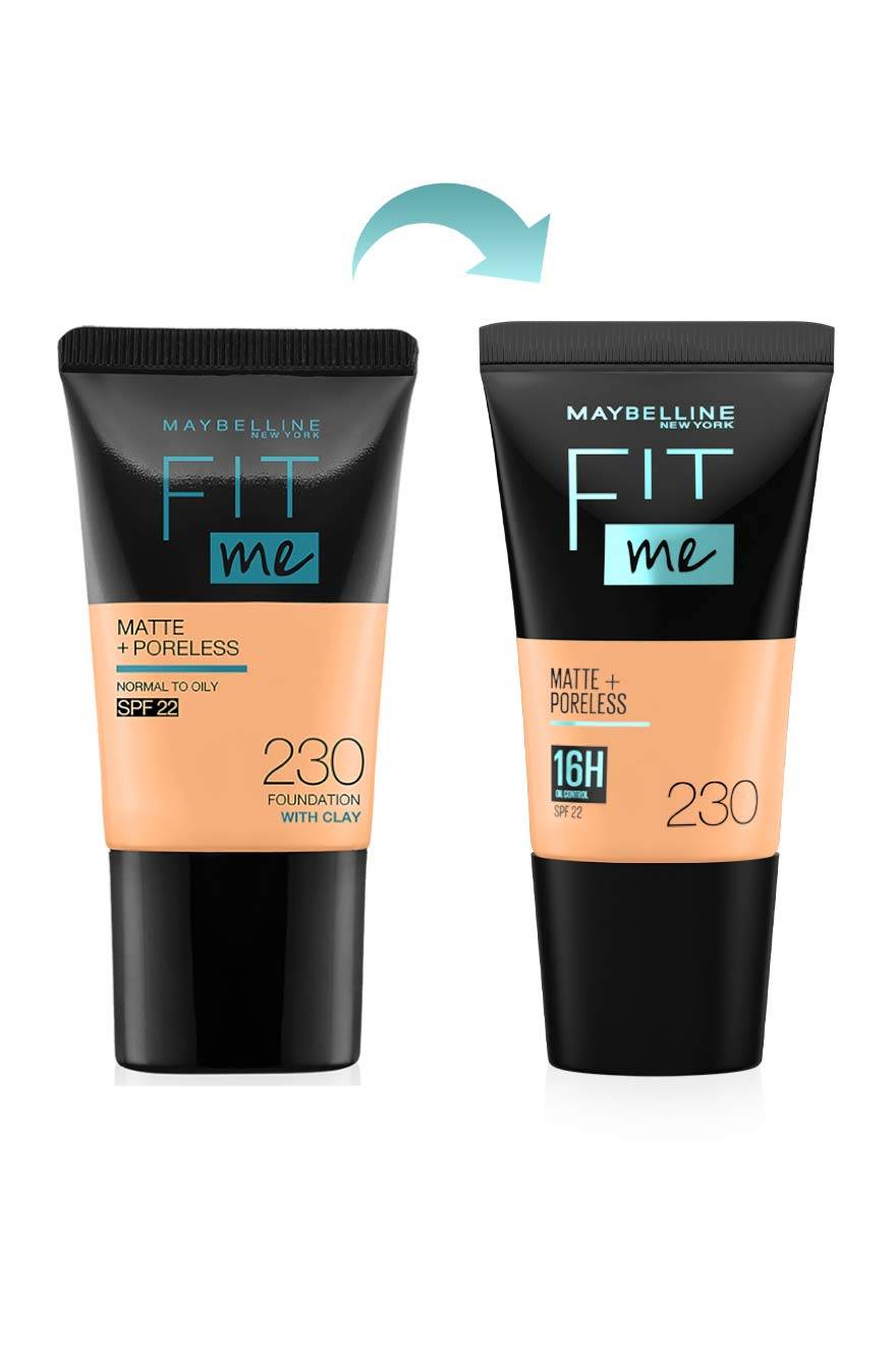 Maybelline New York Liquid Foundation, Matte & Poreless, Full Coverage Blendable Normal to Oily Skin, Fit Me, 230 Natural Buff, 18ml,  Buy at purepearlbeauty.com