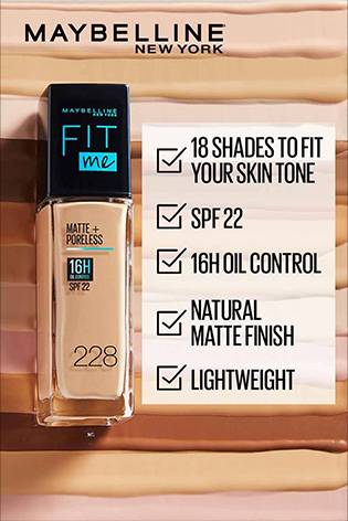 Maybelline New York Liquid Foundation, Matte Finish, With SPF, Absorbs Oil, Fit Me Matte + Poreless, 115 Ivory, 30ml, Buy online at purepearlbeauty.com