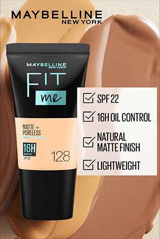Maybelline New York Liquid Foundation, Matte & Poreless, Full Coverage Blendable Normal to Oily Skin, Fit Me, 230 Natural Buff, 18ml,  Buy at purepearlbeauty.com