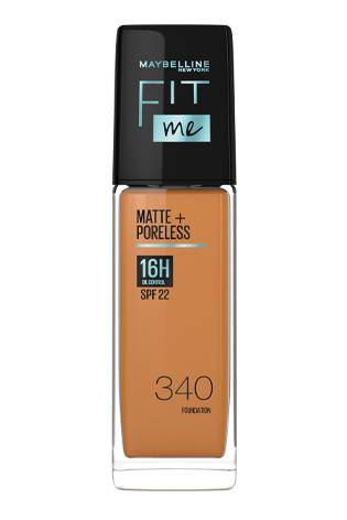 Maybelline New York Liquid Foundation, Matte Finish, With SPF, Absorbs Oil, Fit Me Matte + Poreless, 340 Cappucino, 30 ml, Buy at purepearlbeauty.com
