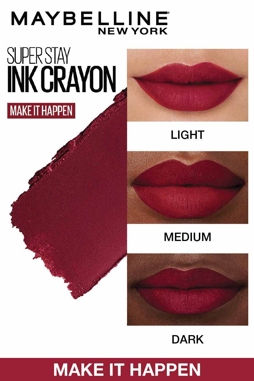Maybelline New York Matte Ink Crayon Lipstick - 55 Make it Happen 1.2g